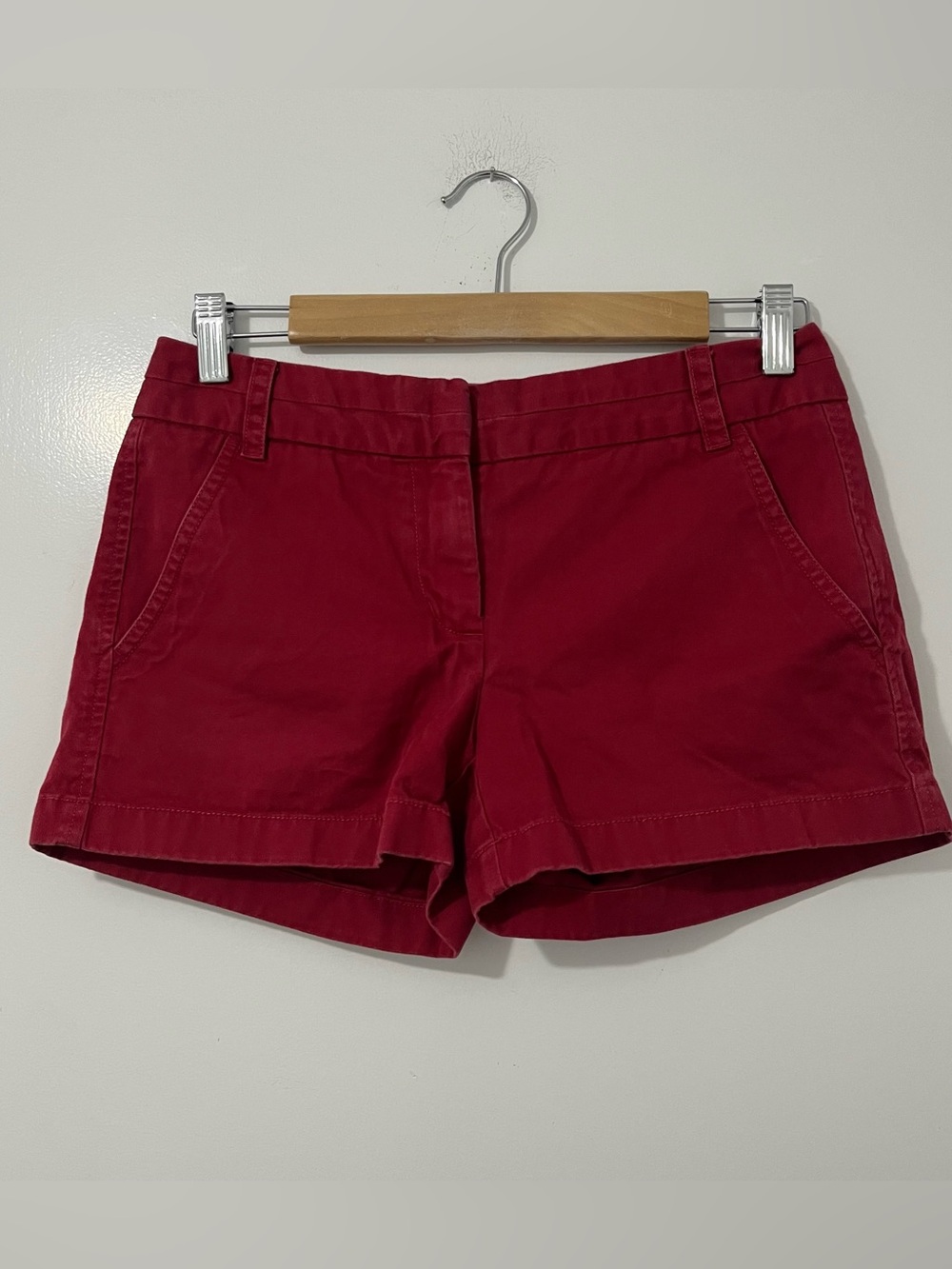 J crew Deep Red 100% Cotton Chino Shorts Size 0
